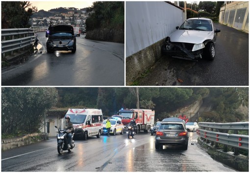 Imperia, scontro frontale sull'Aurelia: due feriti al pronto soccorso