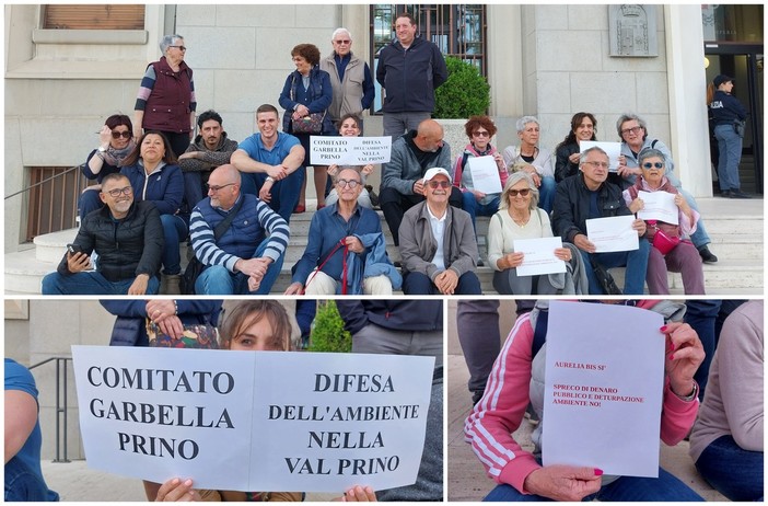 Imperia, sit-in del Comitato Aurelia Bis Prino Garbella davanti al Comune (video)