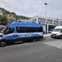 Nelle foto le forze dell'ordine attendono l'arrivo dei tifosi della Sanremese alla stazione  del capoluogo