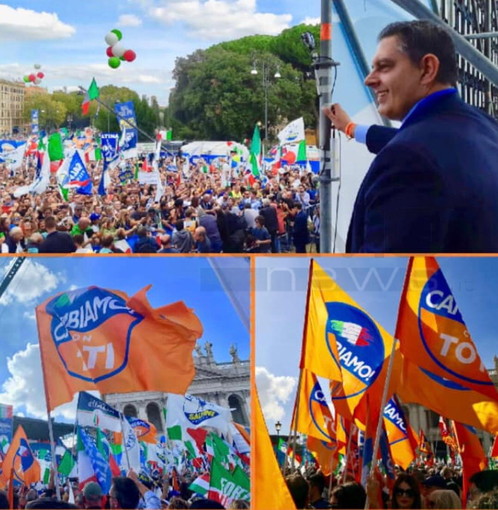 Alla manifestazione di Roma in Piazza San Giovanni, folta delegazione ligure al seguito del Presidente Giovanni Toti