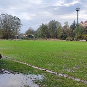 Gli effetti dell'alluvione dellos corso anno sul campo 'Perotti' di Dego