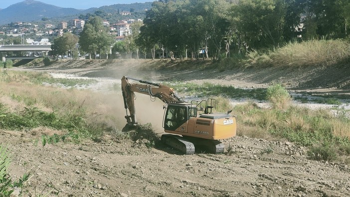 Iniziati i lavori di 'disboscamento' dell’alveo del torrente Impero a Oneglia (video)