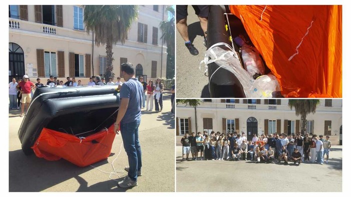 A Imperia simulato un naufragio in piazza Roma A Imperia simulato un naufragio in piazza Roma