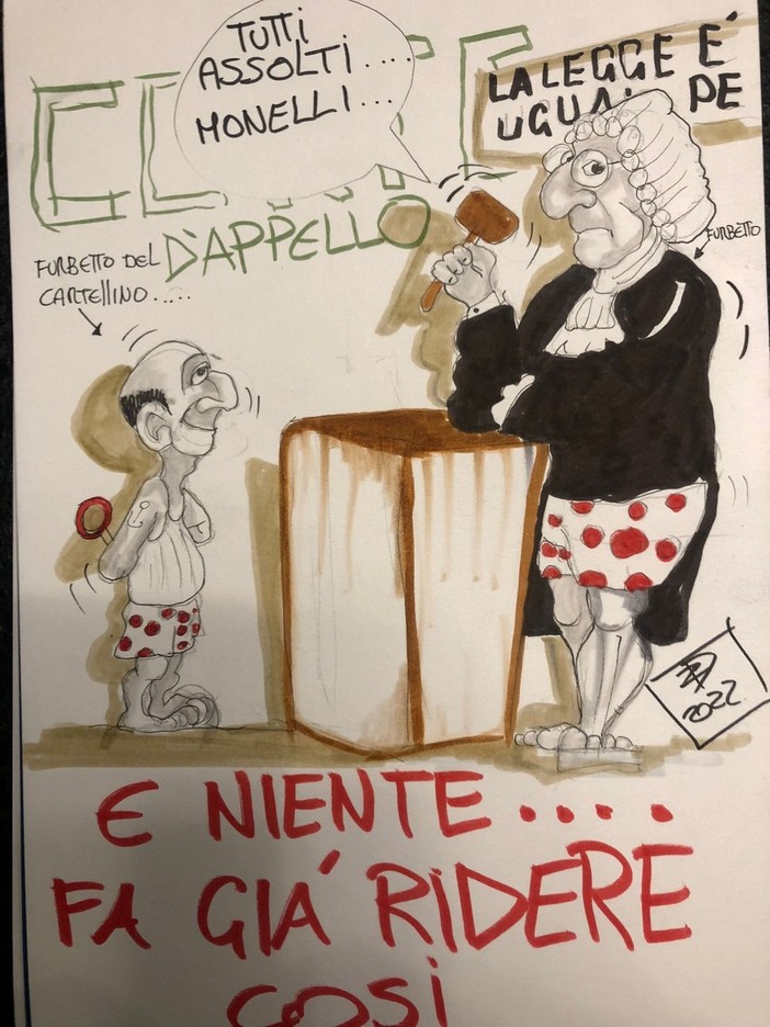L'assoluzione dei 'furbetti del cartellino' vista dalla matita del 'Pirata' Davide Zanni