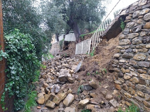 Maltempo a Imperia, frana un muro in salita Costa Rossa (foto) Maltempo a Imperia, frana un muro in salita Costa Rossa (foto)