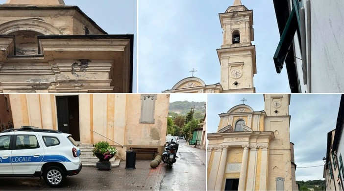 Fulmine sulla chiesa di Diano Gorleri, cadono calcinacci