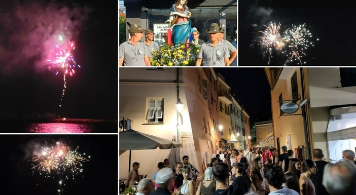 San Lorenzo al Mare, i fuochi artificiali sul mare per la festa patronale di Santa Maria Maddalena