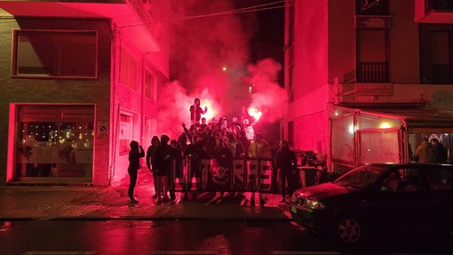 La festa per il decennale dello striscione degli Ultras Imperia