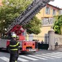 Fulmine sulla chiesa dei Frati Minimi di Oneglia, taglio frontale del campanile