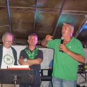 Giacomo Chiappori in un comizio in camicia verde Giacomo Chiappori in un comizio in camicia verde