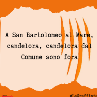 LA GRAFFIATA. A San Bartolomeo al Mare, candelora, candelora dal Comune sono fora