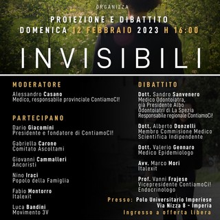 Imperia: domenica prossima al Polo Universitario, proiezione del film Invisibili del regista Paolo Cassina