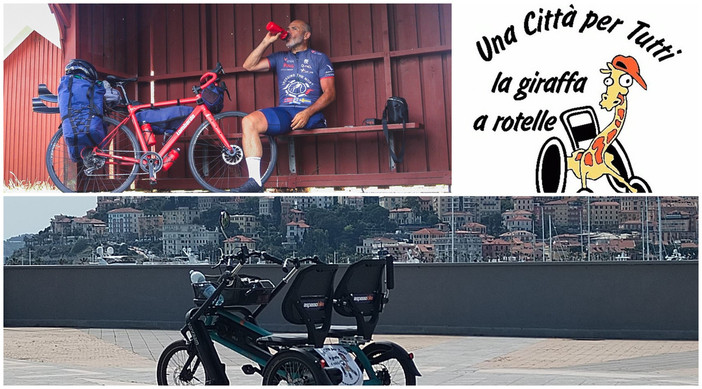 La Giraffa a Rotelle pedala con Andrea Devicenzi: al via il viaggio dei “4 elementi”