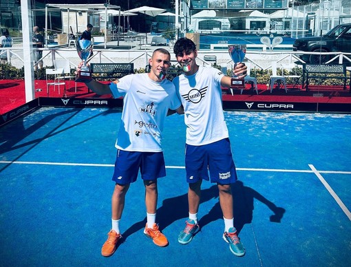 Padel, l'imperiese Pietro Giovannini e Matteo Sargolini campioni italiani Under 18