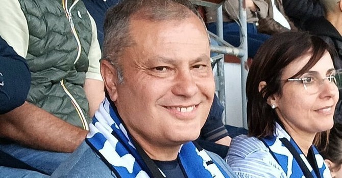 Giuseppe d'Onofrio ieri in tribuna al "Ciccione"