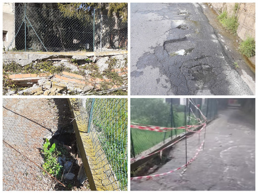 Imperia, a Montegrazie e Sant’Agata lamentele per un muro pericolante e per il fondo stradale pericoloso (foto) Imperia, a Montegrazie e Sant’Agata lamentele per un muro pericolante e per il fondo stradale pericoloso (foto)