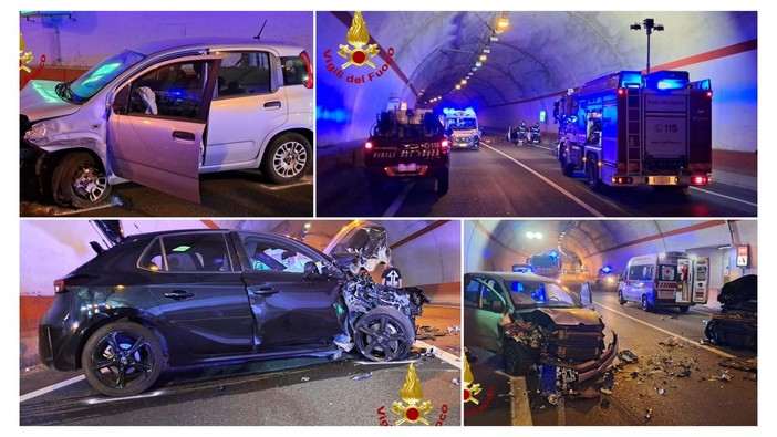 Incidente nella notte sulla Statale 28: tre auto coinvolte in galleria a Chiusavecchia Incidente nella notte sulla Statale 28: tre auto coinvolte in galleria a Chiusavecchia