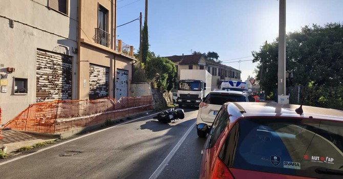 Incidente, scooter a terra in via Airenti a Caramagna