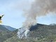 Ventimiglia: incendio a Verrandi, intervento dell'elicottero e delle squadre a terra