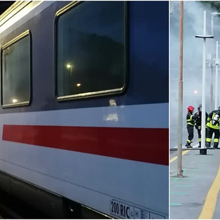 Principio di incendio sull'Ic 655 Ventimiglia-Milano, disagi alla circolazione nel Ponente ligure