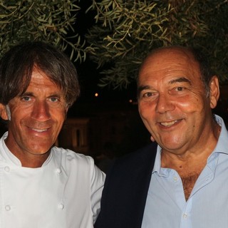 Lo chef Davide Oldani con Claudio Porchia