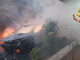 Auto in fiamme, paura in via Collette a Imperia (foto)