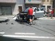 Imperia: incidente in tarda mattinata, scontro tra auto e camion in via Garessio (foto)