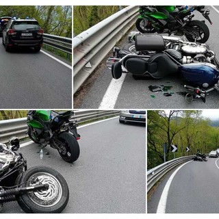 Scontro tra moto sulla Statale 28: tre feriti, due in codice giallo