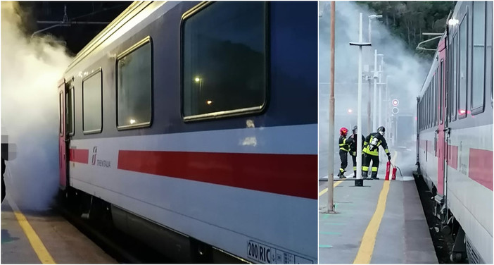 Principio di incendio sull'Ic 655 Ventimiglia-Milano, disagi alla circolazione nel Ponente ligure