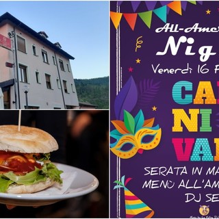Al ristorante Il Colle a Nava quarta serata "americana" dedicata al Carnevale