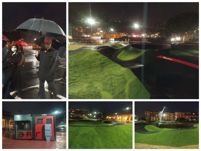 Imperia: inaugurata la pista di pump track al parco di Castelvecchio, Scajola: "Rione un tempo degradato, oggi sta crescendo" (foto e video)