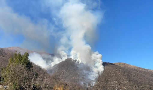 Incendio a Tavole, vigili del fuoco e protezione civile al lavoro per contenere le fiamme Incendio a Tavole, vigili del fuoco e protezione civile al lavoro per contenere le fiamme
