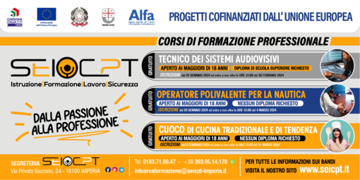 Dalla passione alla professione: i nuovi corsi di SEI CPT Imperia Dalla passione alla professione: i nuovi corsi di SEI CPT Imperia