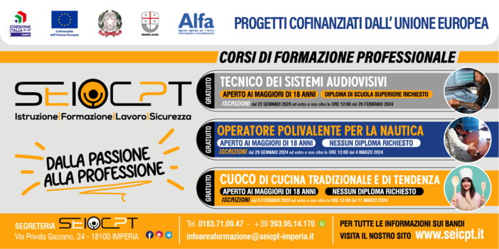 Dalla passione alla professione: i nuovi corsi di SEI CPT Imperia