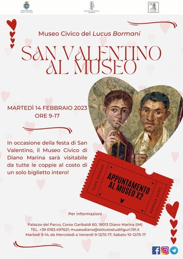 Diano Marina, per San Valentino apertura straordinaria del museo civico