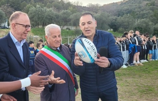 Da sinistra Enrico Mantovani, il sindaco Scajola e Luigi Ardoino (foto Flammia)