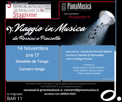 Imperia, tra le note del tango nello speciale programma curato da Pànta Musicà