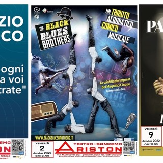 Per il Teatro Ariston tre appuntamenti tra comicità e circo con Maurizio Lastrico, Black Blues Brothers e Giorgio Panariello Per il Teatro Ariston tre appuntamenti tra comicità e circo con Maurizio Lastrico, Black Blues Brothers e Giorgio Panariello