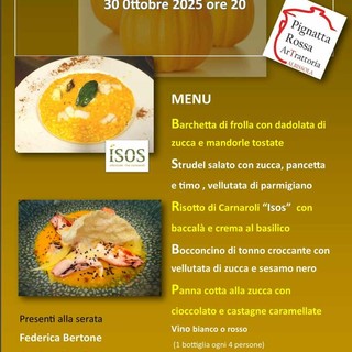 Albissola: la Zucca di Rocchetta protagonista all’Artrattoria Pignatta Rossa. Il 30 ottobre una serata speciale con la Comunità della Zucca di Rocchetta Albissola: la Zucca di Rocchetta protagonista all’Artrattoria Pignatta Rossa. Il 30 ottobre una serata speciale con la Comunità della Zucca di Rocchetta