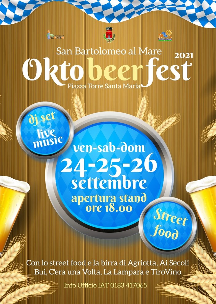 San Bartolomeo al Mare festeggia l'arrivo dell'autunno con l'Oktobeerfest: tre giorni di intrattenimento dedicati alla birra bavarese e non solo San Bartolomeo al Mare festeggia l'arrivo dell'autunno con l'Oktobeerfest: tre giorni di intrattenimento dedicati alla birra bavarese e non solo