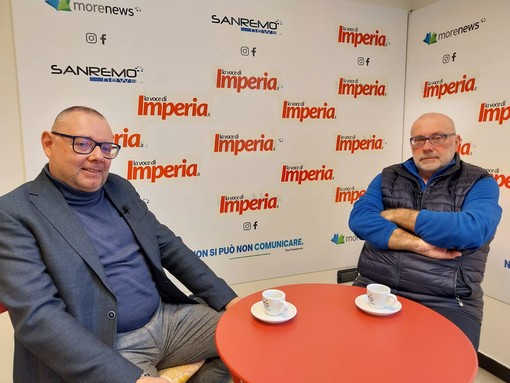 Luigi Leone al “Caffè Forte”,  la visita di Marco Bucci a Imperia e gli impegni su parco eolico e Aurelia-bis