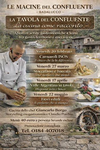 Valle Argentina in tavola: dispensa, orto e bosco nella cucina di Giancarlo Borgo. Al via le prenotazioni.