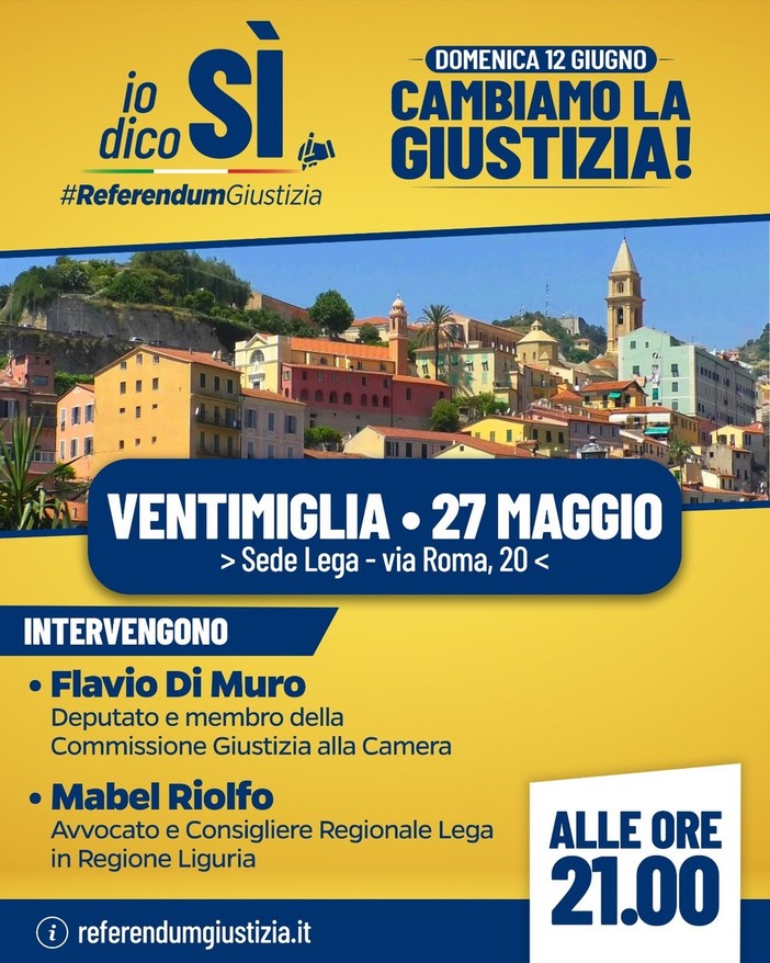 Al via la campagna referendaria della Lega sulla giustizia in Provincia di Imperia
