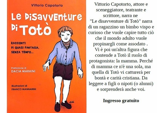 Imperia, la libreria Ubik presenta “Le disavventure di Totò” di Vittorio Capotorto Imperia, la libreria Ubik presenta “Le disavventure di Totò” di Vittorio Capotorto