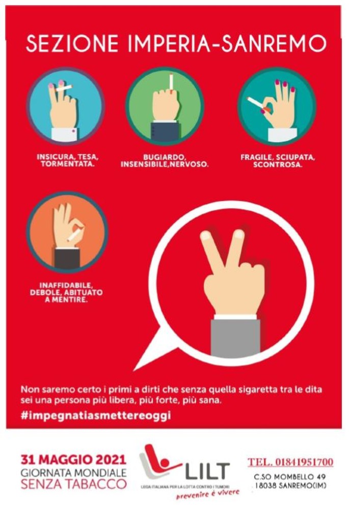 Sanremo: Giornata Mondiale senza Tabacco, lunedì controlli e prevenzione per i soci LILT