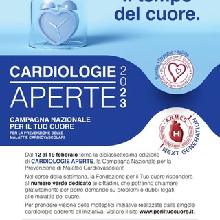 Sanremo: prevenzione malattie cardiovascolari, fino al 19 febbraio torna 'Cardiologie Aperte' Sanremo: prevenzione malattie cardiovascolari, fino al 19 febbraio torna 'Cardiologie Aperte'