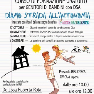 Imperia: grazie ai proventi degli spettacoli de 'L'Arte Nutriente', l'associazione Genitori Attivi organizza 4 corsi gratuiti per genitori con figli affetti da DSA