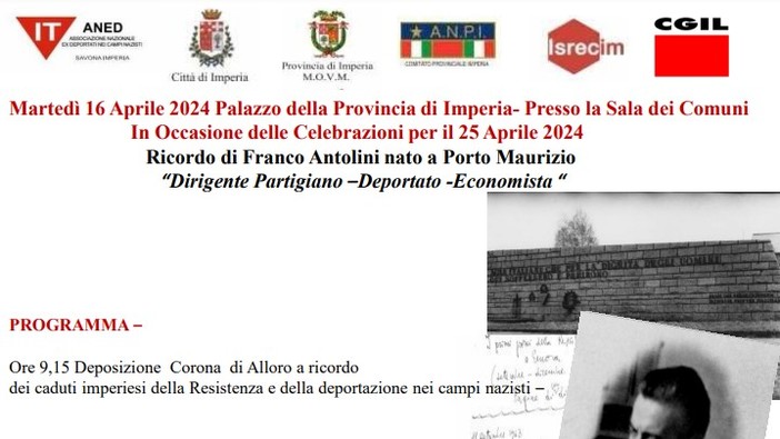 L'Aned ricorda in Provincia la figura dell'antifascista Franco Antolini L'Aned ricorda in Provincia la figura dell'antifascista Franco Antolini