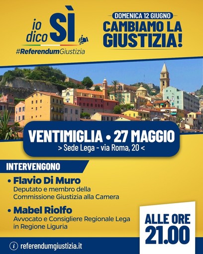 Al via la campagna referendaria della Lega sulla giustizia in Provincia di Imperia
