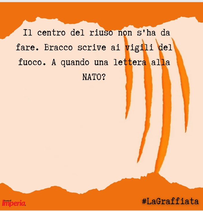 LA GRAFFIATA. Il centro del riuso non s'ha da fare. Bracco scrive ai vigili del fuoco